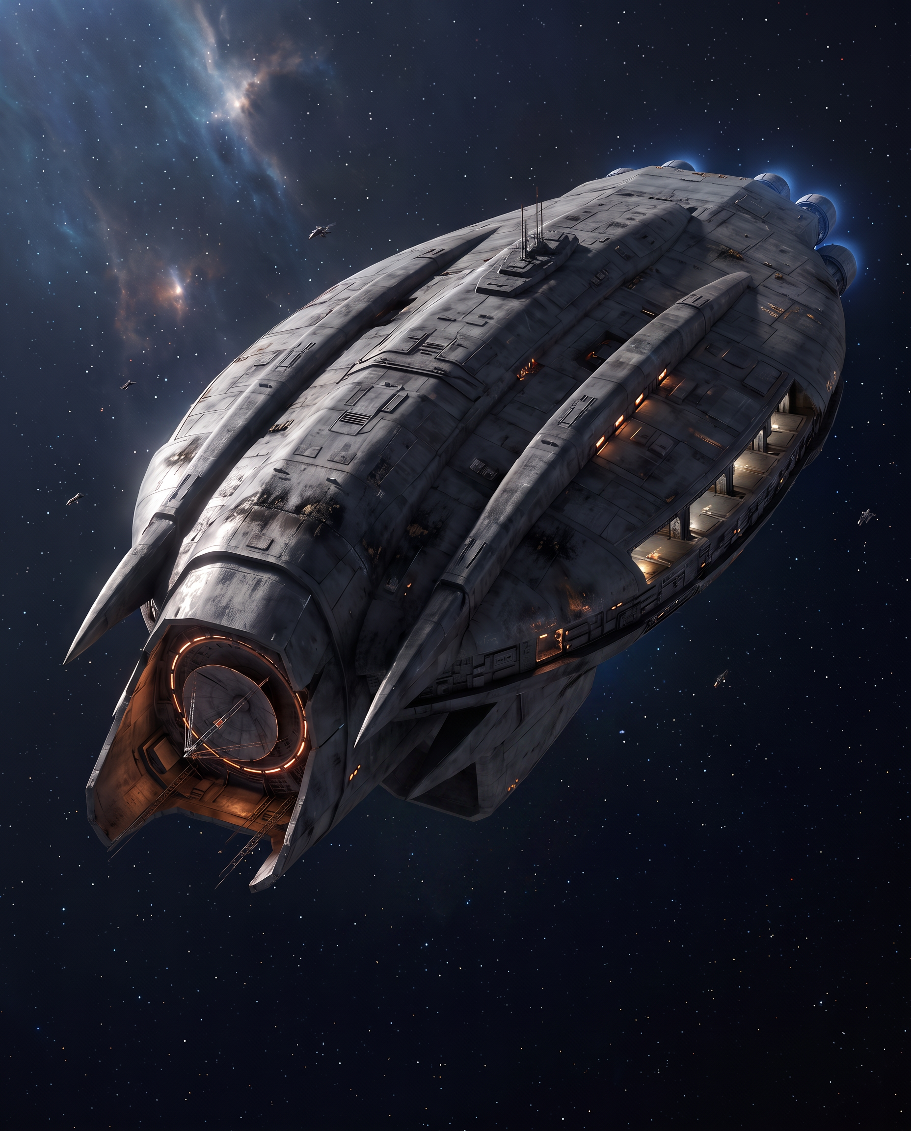 Cataclysm-class supercarrier — forward quarter view