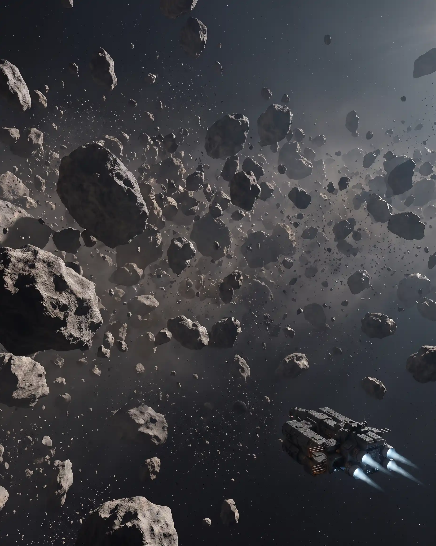 Karth Field — dense asteroid field, orbital view