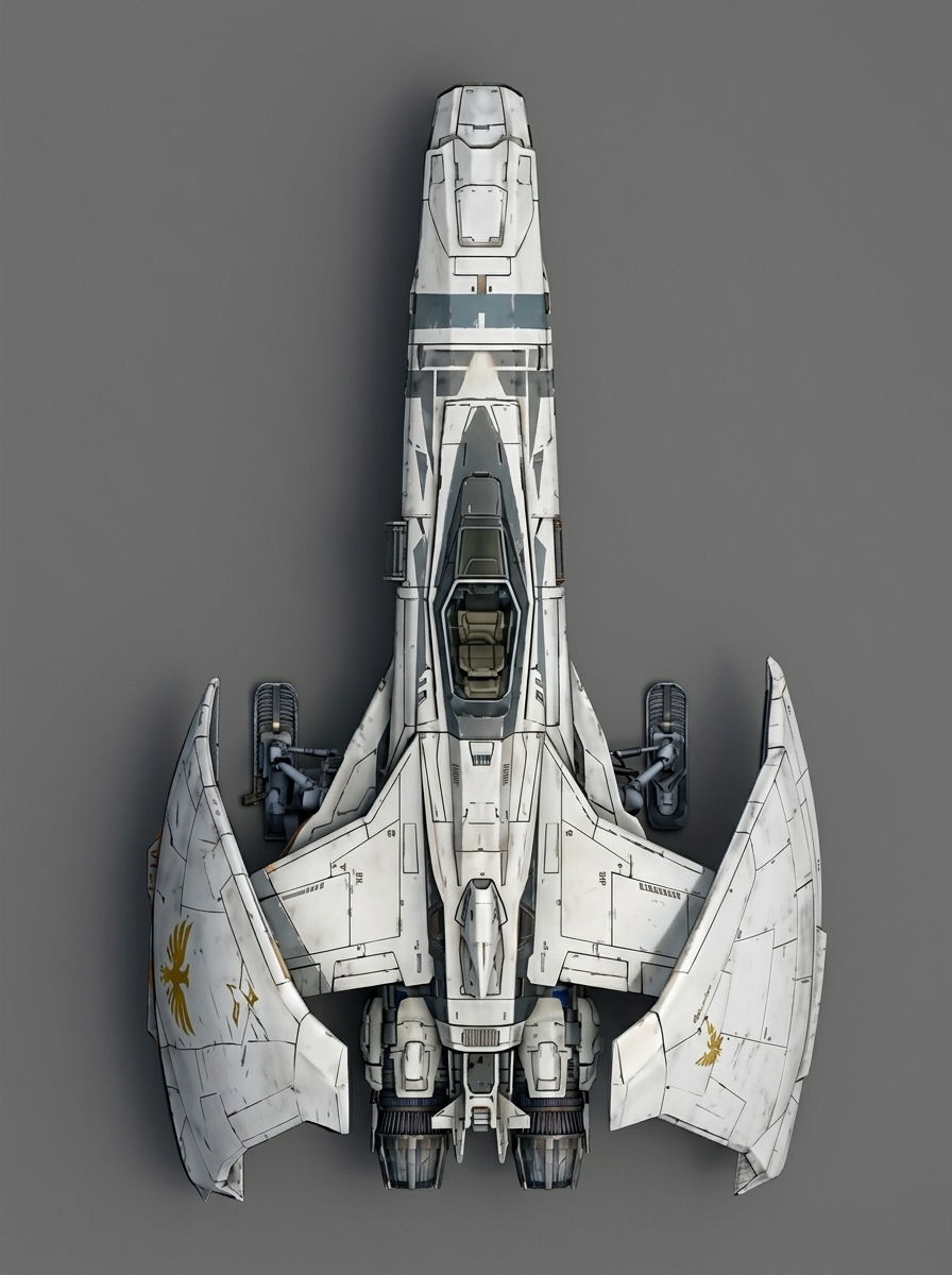 Longsword-class heavy strike fighter — overhead view