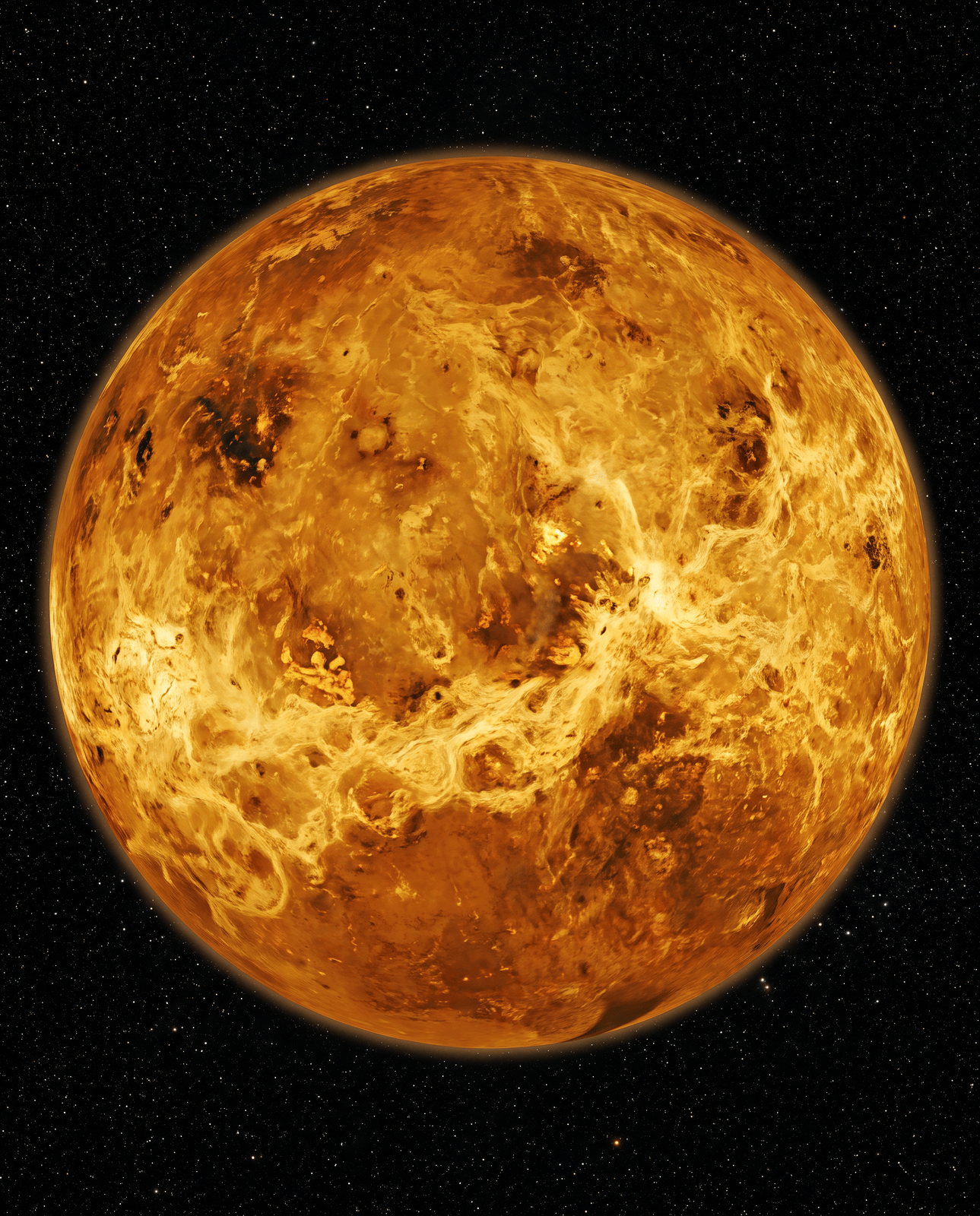 Rylos — yellow and orange dust world with burn scars